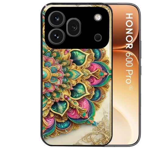Coque noire pour HONOR 600 PRO 5G motif mandala 3