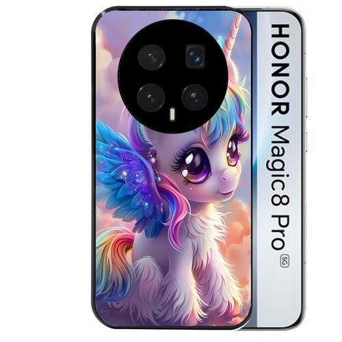 Coque noire pour MAGIC 8 PRO licorne anime