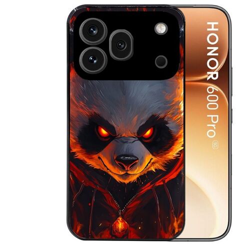 Coque noire pour HONOR 600 PRO 5G motif panda very angry