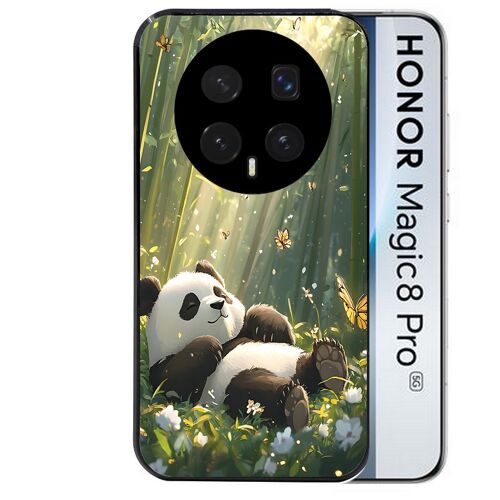 Coque noire pour MAGIC 8 PRO motif panda bambou