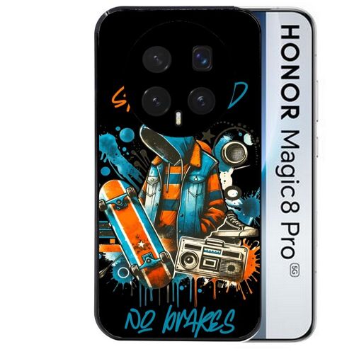 Coque noire pour MAGIC 8 PRO motif skate board