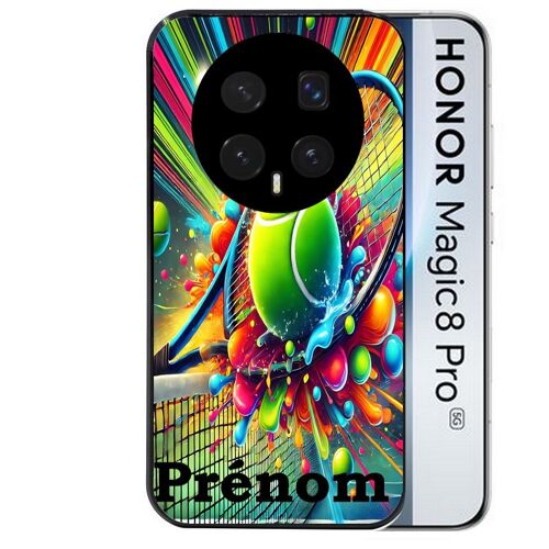 Coque noire pour MAGIC 8 PRO motif tennis color personnalisee