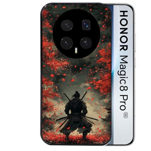 Coque noire pour MAGIC 8 PRO motif samourai et katana