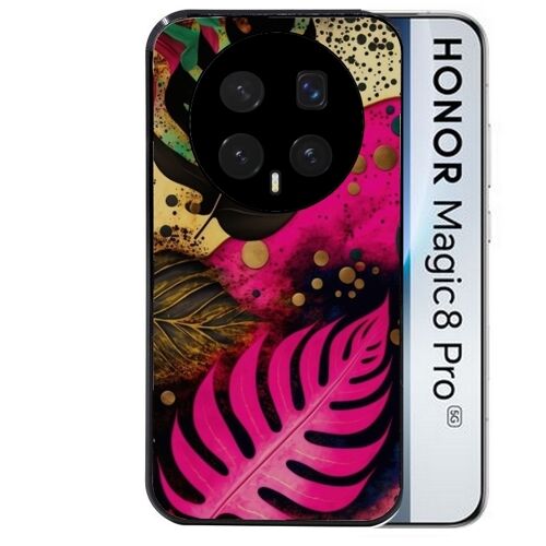 Coque noire pour MAGIC 8 PRO tropical rose Fleur