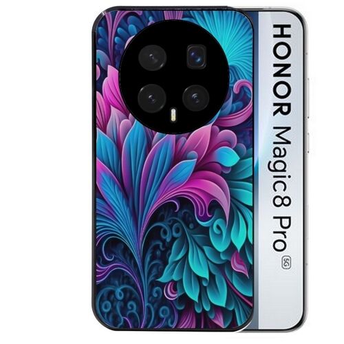 Coque noire pour MAGIC 8 PRO tropical violet Fleur