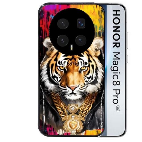 Coque noire pour MAGIC 8 PRO tigre style hip hop