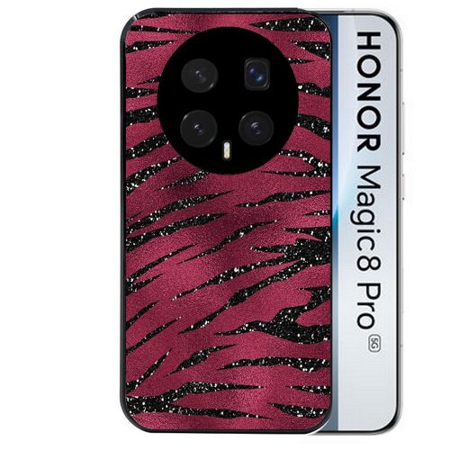 Coque noire pour MAGIC 8 PRO zebre grenat