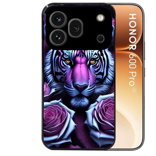 Coque noire pour HONOR 600 PRO 5G tigre UV