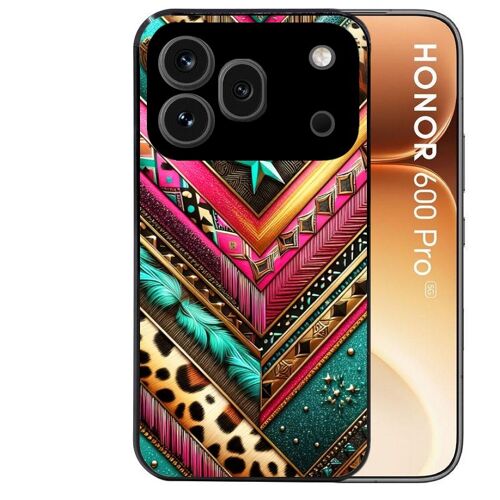 Coque noire pour HONOR 600 PRO 5G motif chevron texas