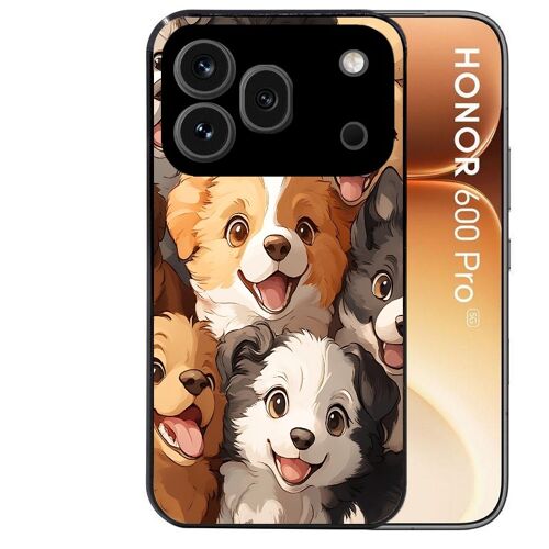 Coque noire pour HONOR 600 PRO 5G motif chien smile