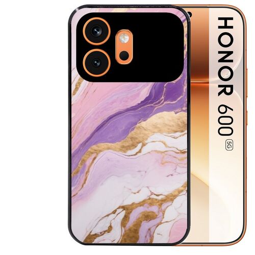 Coque noire pour HONOR 600 5G marbre violet