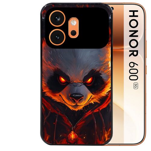 Coque noire pour HONOR 600 5G motif panda very angry