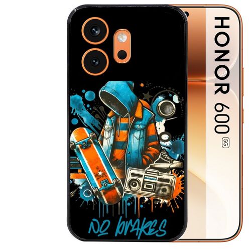 Coque noire pour HONOR 600 5G motif skate board