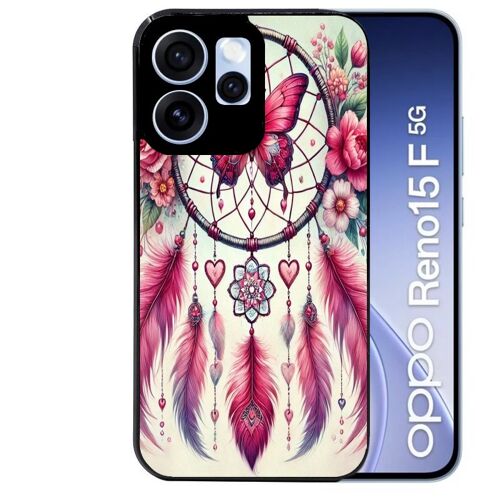 Coque noire pour RENO 15 F et 15 FS 5G motif dreamcatcher et papillon