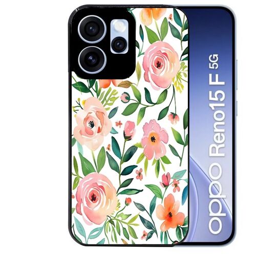 Coque noire pour RENO 15 F et 15 FS 5G fleur des champs
