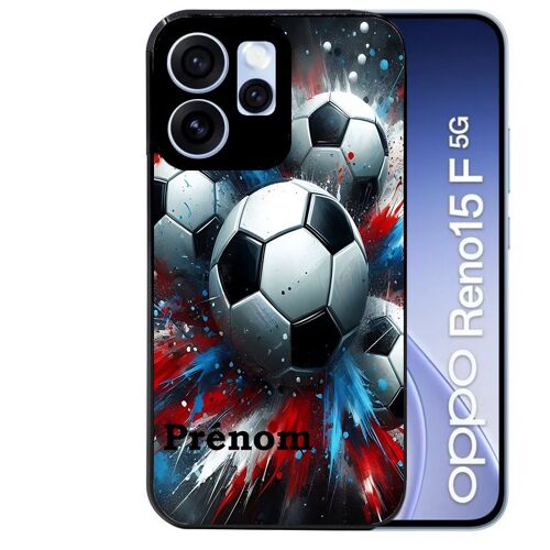 Coque noire pour RENO 15 F et 15 FS 5G motif foot tricolore personnalisee