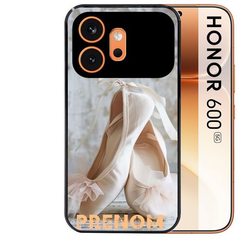 Coque noire pour HONOR 600 5G motif ballerine danse personnalisee