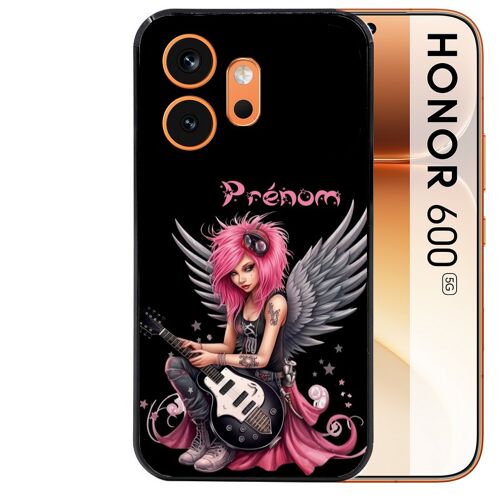 Coque noire pour HONOR 600 5G motif fee rock