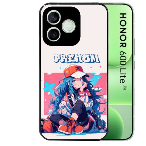Coque noire pour HONOR 600 LITE motif anime casquette personnalisee