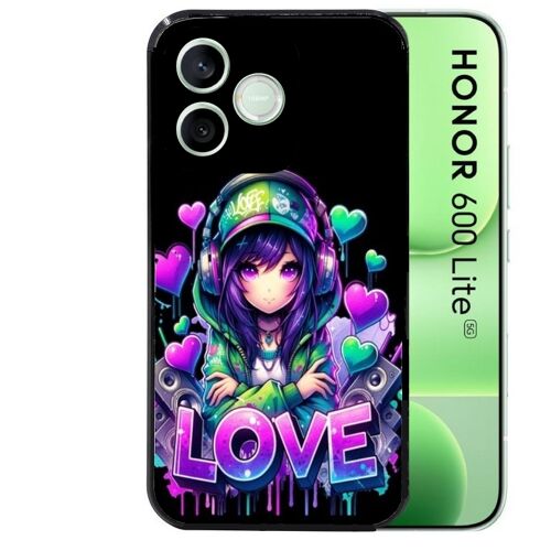 Coque noire pour HONOR 600 LITE anime manga et love
