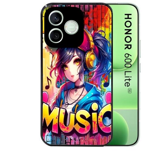 Coque noire pour HONOR 600 LITE anime manga et music