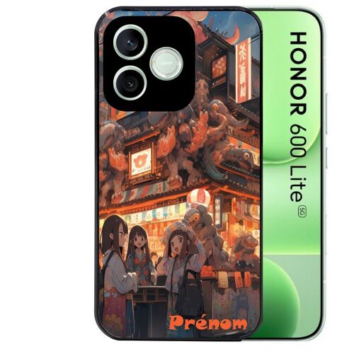 Coque noire pour HONOR 600 LITE motif anime street japan personnalisee