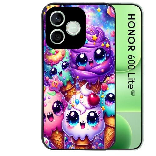 Coque noire pour HONOR 600 LITE motif anime ice cream kawaii