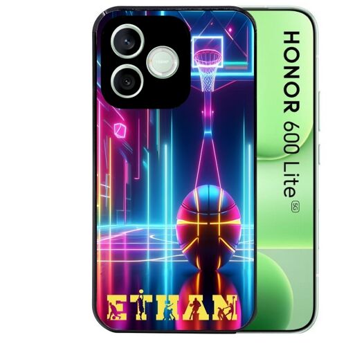 Coque noire pour HONOR 600 LITE motif basket electro personnalisee