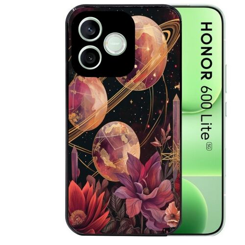 Coque noire pour HONOR 600 LITE motif astro et fleurs