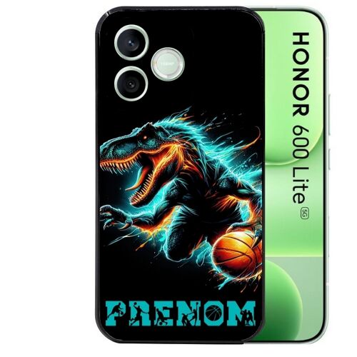 Coque noire pour HONOR 600 LITE motif basket et dino personnalisee