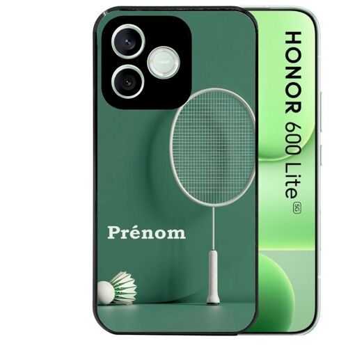 Coque noire pour HONOR 600 LITE motif badminton sport personnalisee