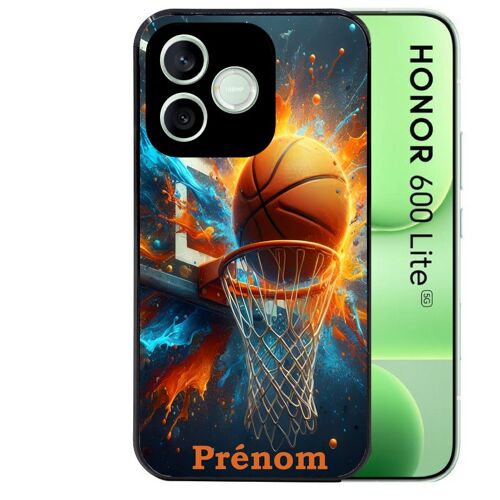 Coque noire pour HONOR 600 LITE motif basket ball color personnalisee