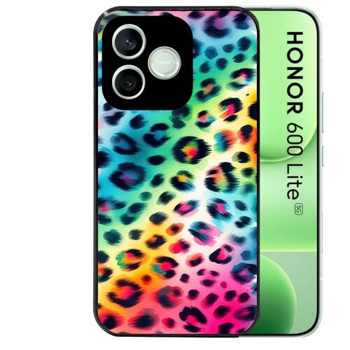 Coque noire pour HONOR 600 LITE motif leopard arc