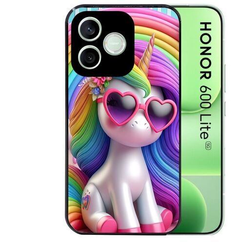Coque noire pour HONOR 600 LITE motif licorne pop art
