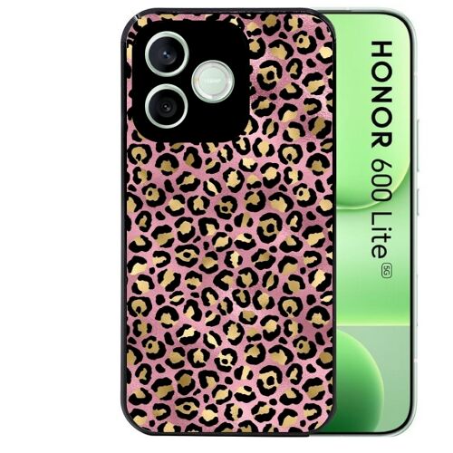 Coque noire pour HONOR 600 LITE leopard rose