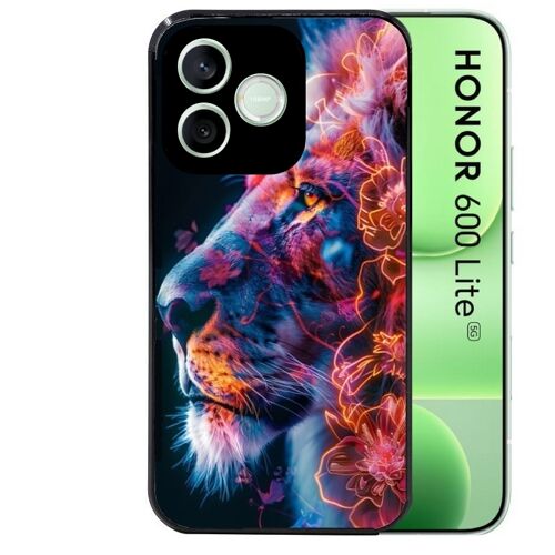 Coque noire pour HONOR 600 LITE lion fluo