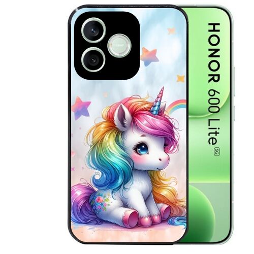 Coque noire pour HONOR 600 LITE motif licorne et etoiles