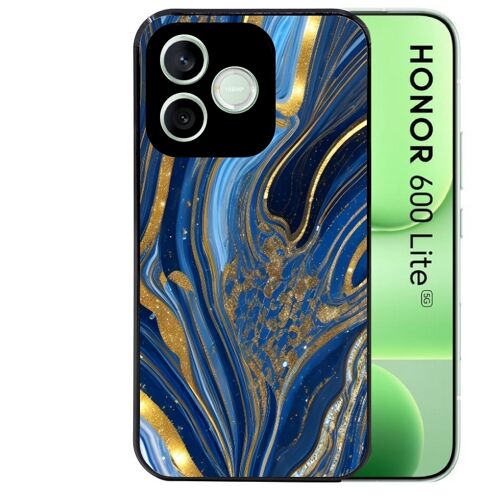 Coque noire pour HONOR 600 LITE marbre bleu agathe