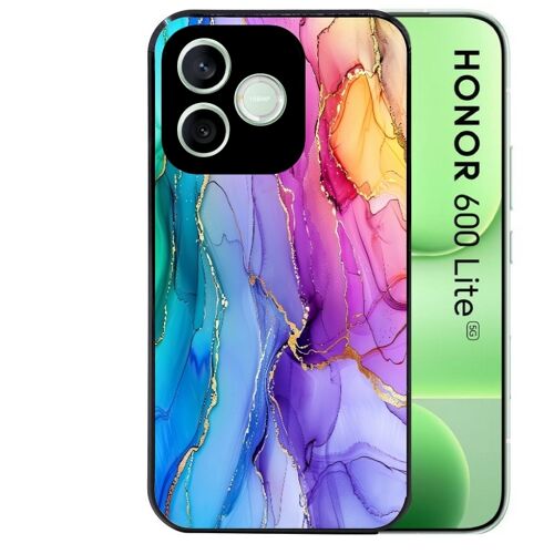 Coque noire pour HONOR 600 LITE marbre tie dye