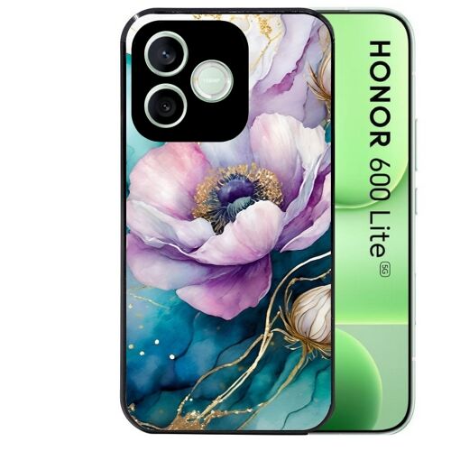 Coque noire pour HONOR 600 LITE marbre fleur