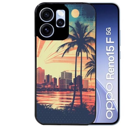 Coque noire pour RENO 15 F et 15 FS 5G hawaii retro