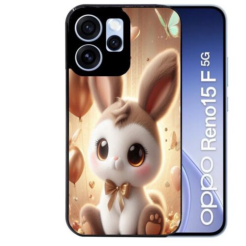 Coque noire pour RENO 15 F et 15 FS 5G motif lapin ballon