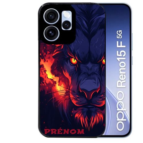 Coque noire pour RENO 15 F et 15 FS 5G lion anime