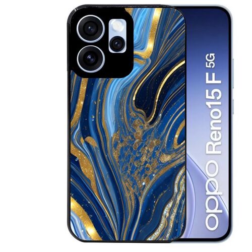 Coque noire pour RENO 15 F et 15 FS 5G marbre bleu agathe