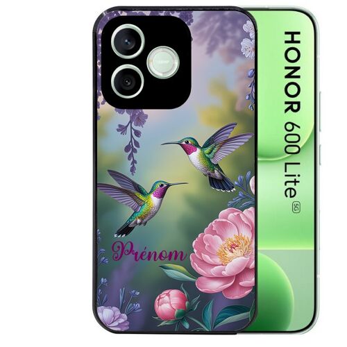 Coque noire pour HONOR 600 LITE motif colibri couple personnalisee