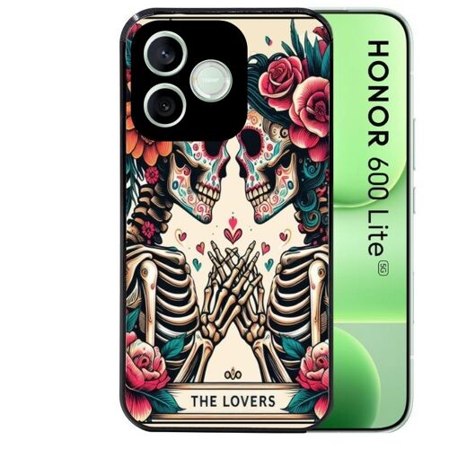 Coque noire pour HONOR 600 LITE tete de mort lovers
