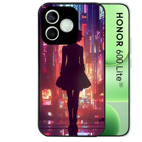 Coque noire pour HONOR 600 LITE new york anime