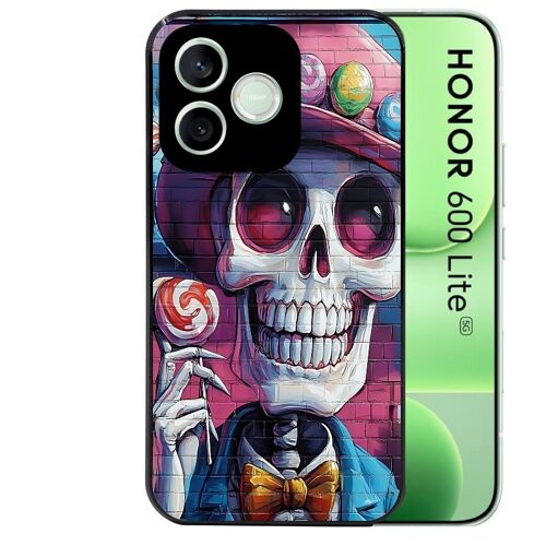 Coque noire pour HONOR 600 LITE motif tete de mort tag