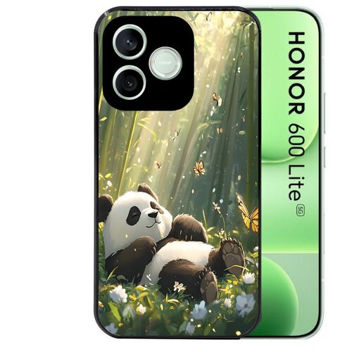 Coque noire pour HONOR 600 LITE motif panda bambou