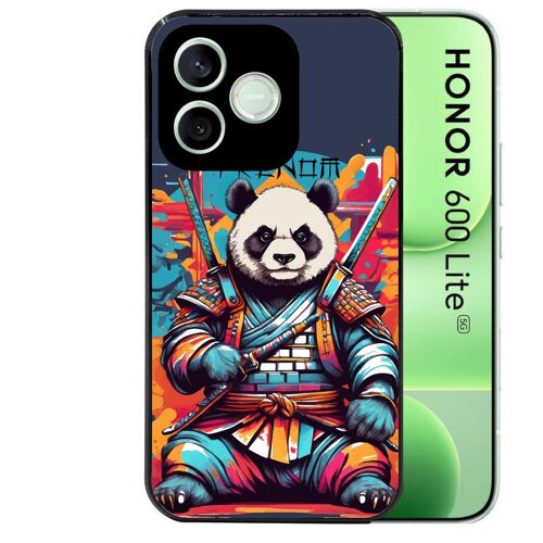 Coque noire pour HONOR 600 LITE motif panda katana personnalisee
